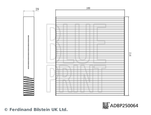 Filter, interior air - ADBP250064 BLUE PRINT