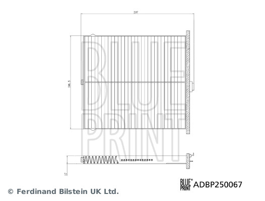 Filter, interior air - ADBP250067 BLUE PRINT