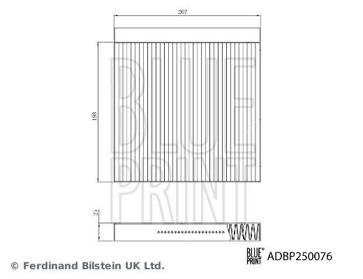 filtras, salono oras - ADBP250076 BLUE PRINT