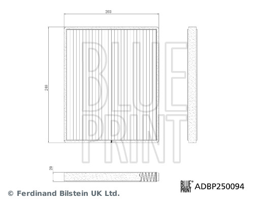 Filter, interior air - ADBP250094 BLUE PRINT