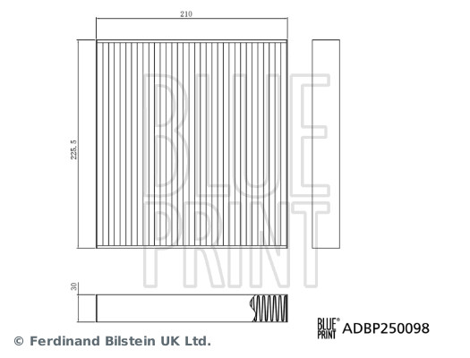 Filter, Innenraumluft - ADBP250098 BLUE PRINT