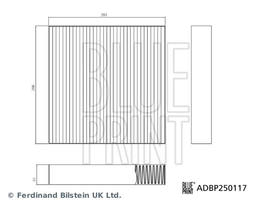 Filter, interior air - ADBP250117 BLUE PRINT