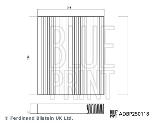 Filtro, Aria abitacolo - ADBP250118 BLUE PRINT