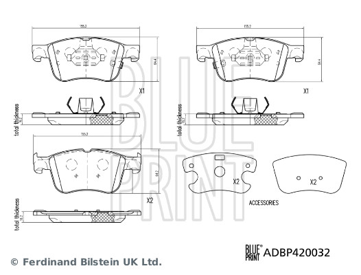 Brake Pad Set, disc brake - ADBP420032 BLUE PRINT