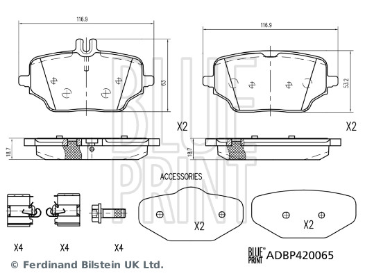 Brake Pad Set, disc brake - ADBP420065 BLUE PRINT