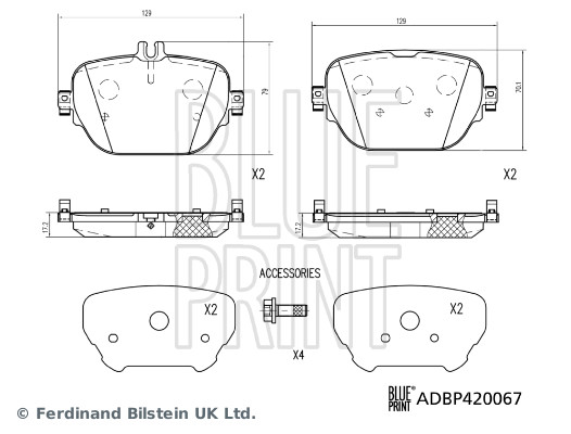 Brake Pad Set, disc brake - ADBP420067 BLUE PRINT