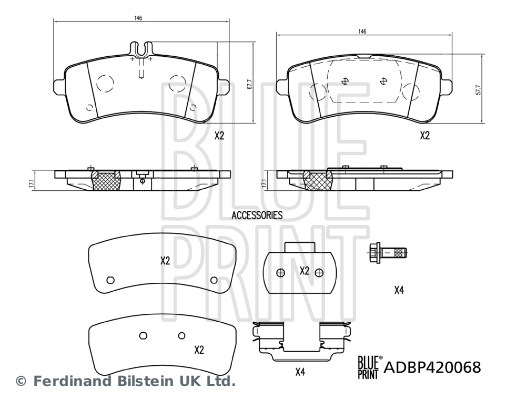 Brake Pad Set, disc brake - ADBP420068 BLUE PRINT