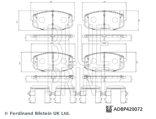 Brake Pad Set, disc brake - ADBP420072 BLUE PRINT