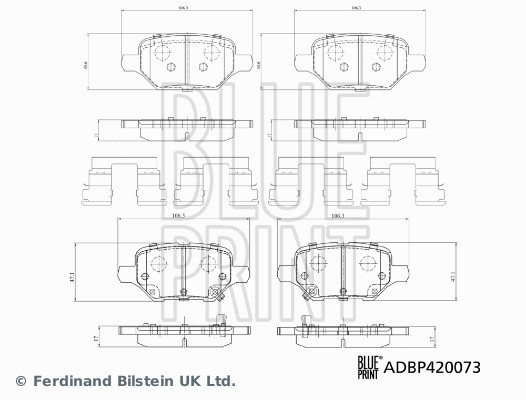 Brake Pad Set, disc brake - ADBP420073 BLUE PRINT