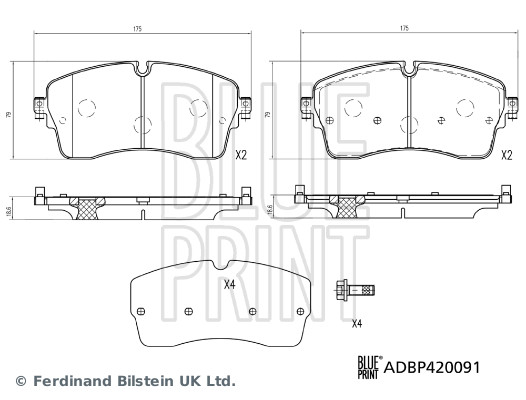 Brake Pad Set, disc brake - ADBP420091 BLUE PRINT