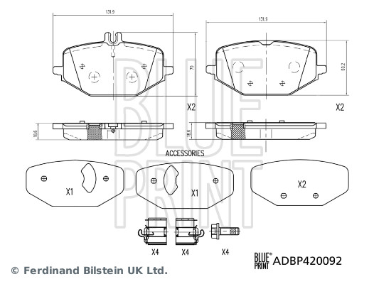Brake Pad Set, disc brake - ADBP420092 BLUE PRINT