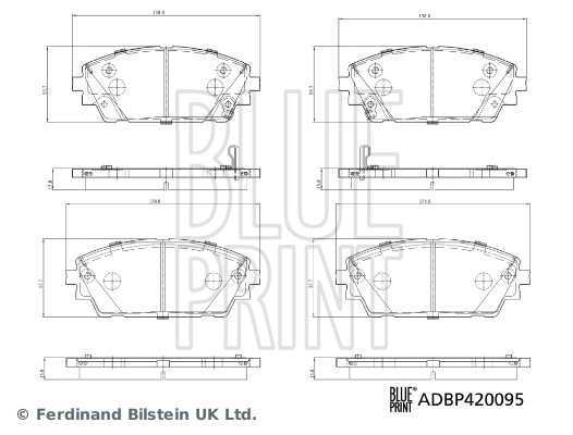 Brake Pad Set, disc brake - ADBP420095 BLUE PRINT