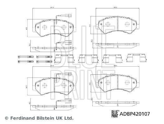 Brake Pad Set, disc brake - ADBP420107 BLUE PRINT