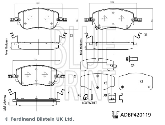 Brake Pad Set, disc brake - ADBP420119 BLUE PRINT