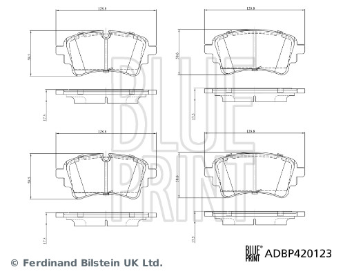 Комплект тормозных колодок, дисковый тормоз - ADBP420123 BLUE PRINT
