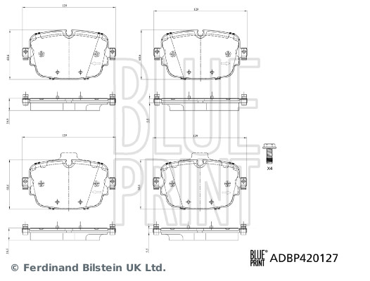 Kit pastiglie freno, Freno a disco - ADBP420127 BLUE PRINT