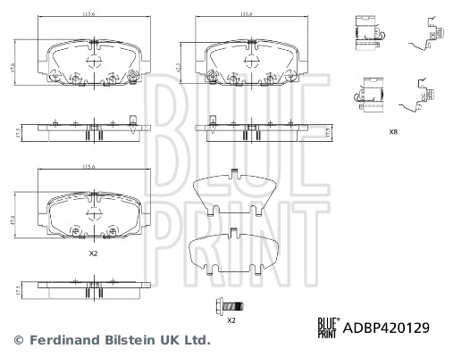 Brake Pad Set, disc brake - ADBP420129 BLUE PRINT