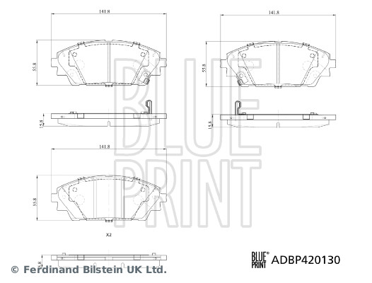 Brake Pad Set, disc brake - ADBP420130 BLUE PRINT