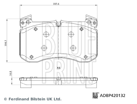 Brake Pad Set, disc brake - ADBP420132 BLUE PRINT