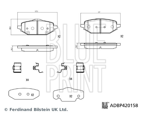 Brake Pad Set, disc brake - ADBP420158 BLUE PRINT