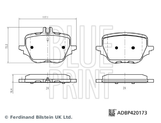 Brake Pad Set, disc brake - ADBP420173 BLUE PRINT