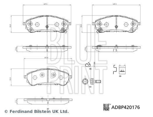 Brake Pad Set, disc brake - ADBP420176 BLUE PRINT
