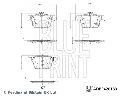 Kit pastiglie freno, Freno a disco - ADBP420180 BLUE PRINT