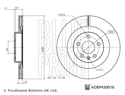 Brake Disc - ADBP430016 BLUE PRINT