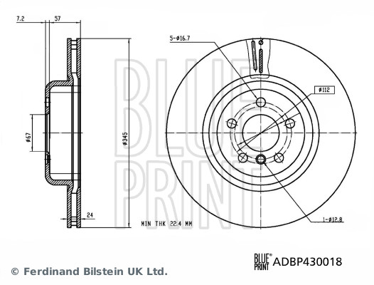 Brake Disc - ADBP430018 BLUE PRINT
