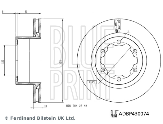 Brake Disc - ADBP430074 BLUE PRINT