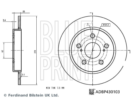 Brake Disc - ADBP430103 BLUE PRINT