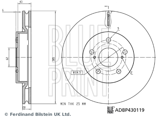 Brake Disc - ADBP430119 BLUE PRINT