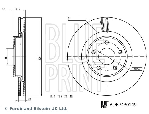 Brake Disc - ADBP430149 BLUE PRINT