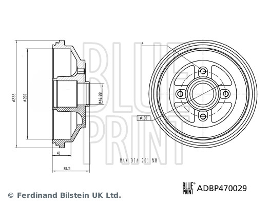 Brake Drum - ADBP470029 BLUE PRINT