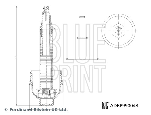 Cap, oil filter housing - ADBP990048 BLUE PRINT