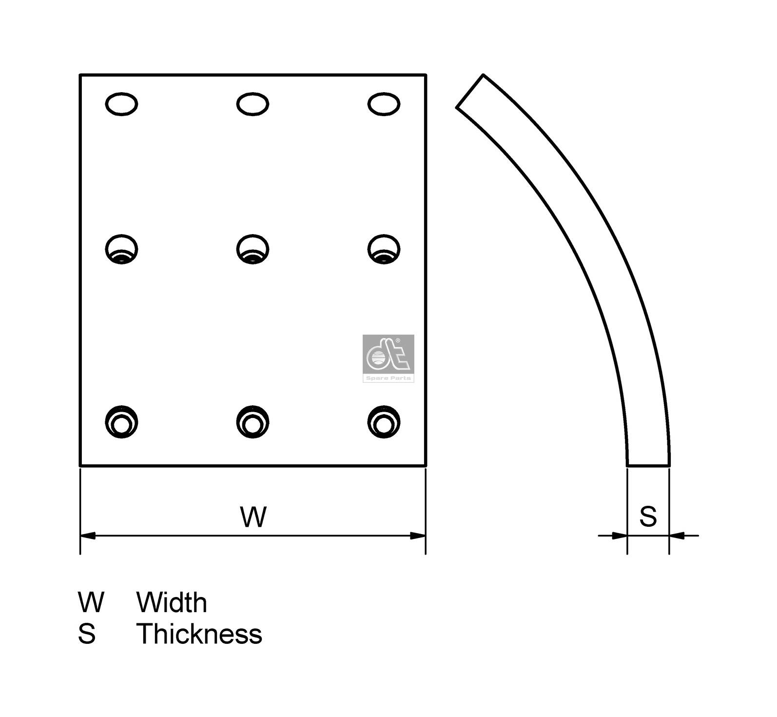 Brake Lining Kit, drum brake - 7.92426 DT Spare Parts