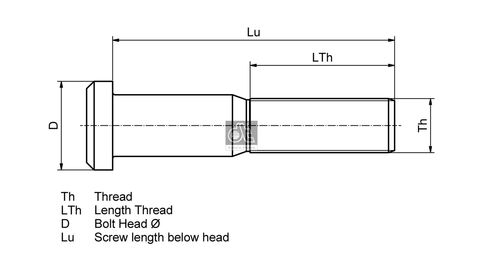Wheel Stud - 4.40109 DT Spare Parts