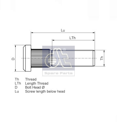Wheel Stud - 7.32112 DT Spare Parts