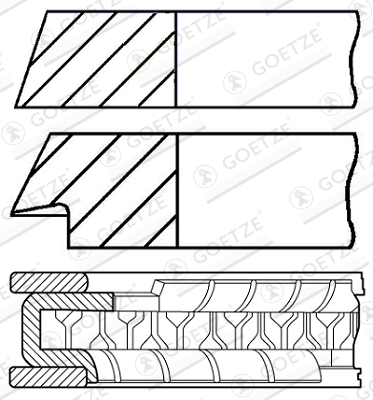 Piston Ring Kit - 08-101200-00 GOETZE ENGINE
