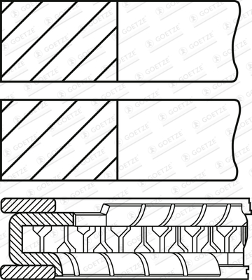 Piston Ring Kit - 08-107400-00 GOETZE ENGINE