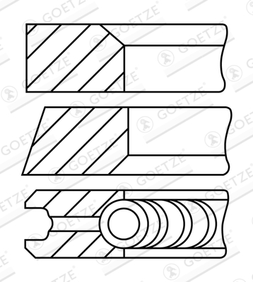 Kit fasce elastiche - 08-123407-40 GOETZE ENGINE