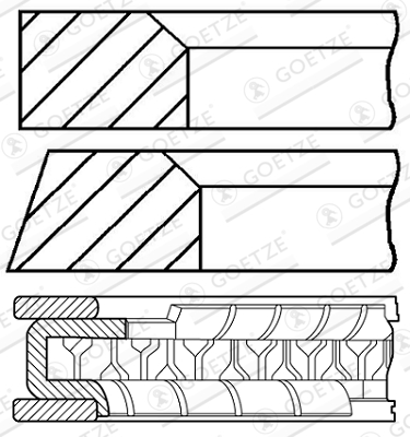 Piston Ring Kit - 08-306800-00 GOETZE ENGINE