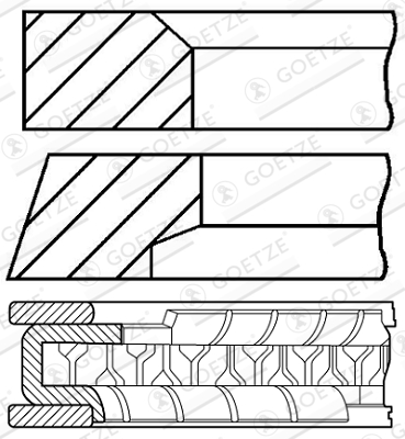 Комплект поршневых колец - 08-433700-00 GOETZE ENGINE
