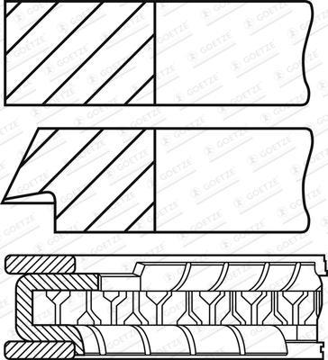 Комплект поршневых колец - 08-437407-00 GOETZE ENGINE