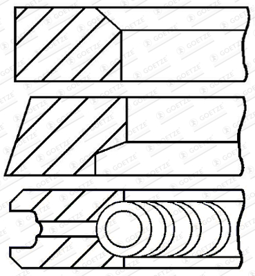 stūmoklio žiedų komplektas - 08-445100-00 GOETZE ENGINE