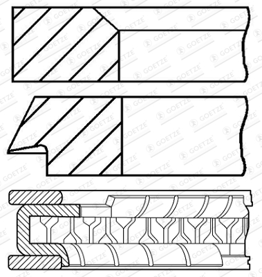 stūmoklio žiedų komplektas - 08-446900-00 GOETZE ENGINE