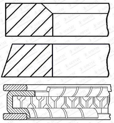 Комплект поршневых колец - 08-447200-00 GOETZE ENGINE