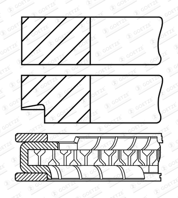 Piston Ring Kit - 08-452207-00 GOETZE ENGINE