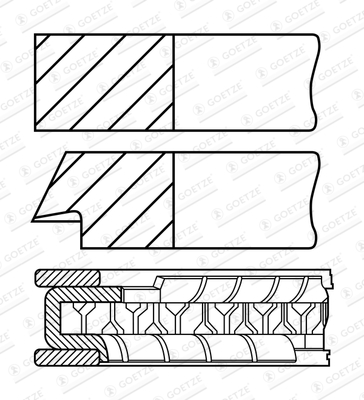 Piston Ring Kit - 08-453300-00 GOETZE ENGINE