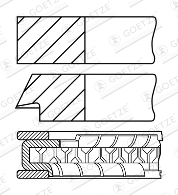 Piston Ring Kit - 08-453400-00 GOETZE ENGINE